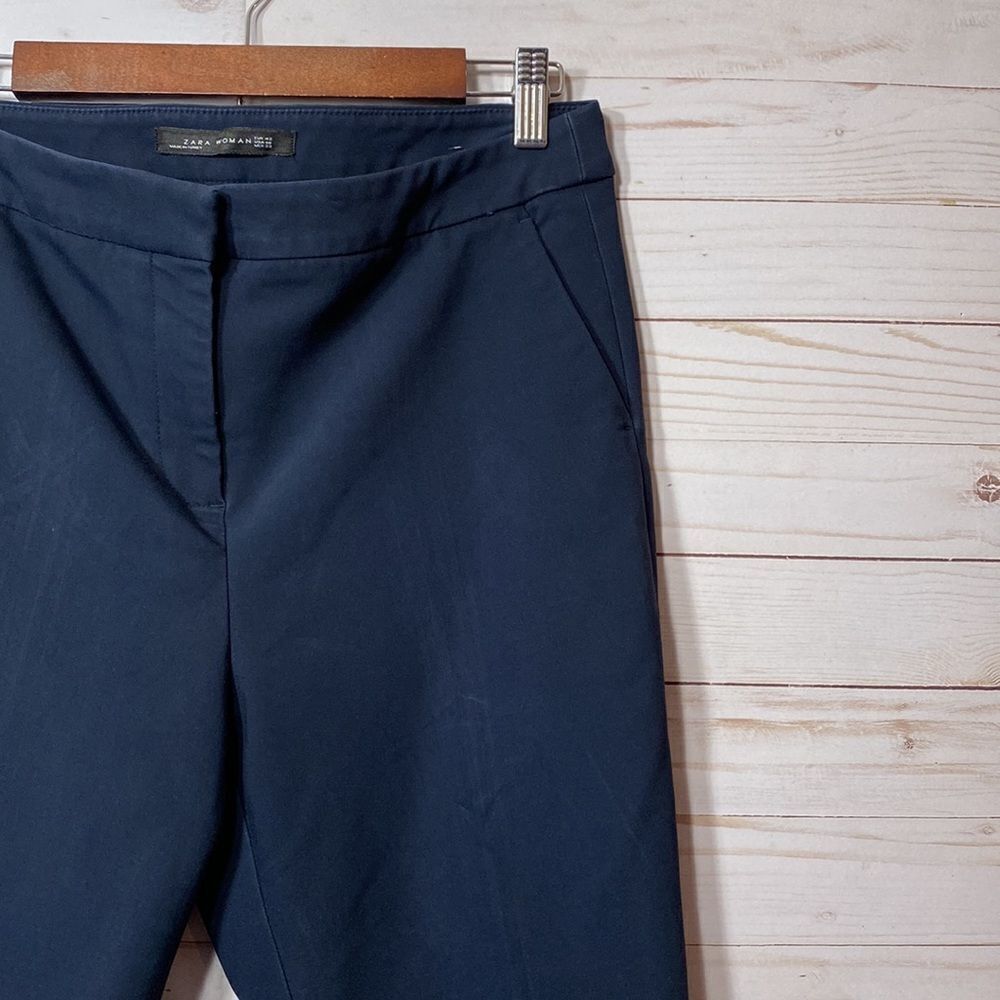 Zara Basic Navy Blue Side Pockets Pants - Picture 4 of 14